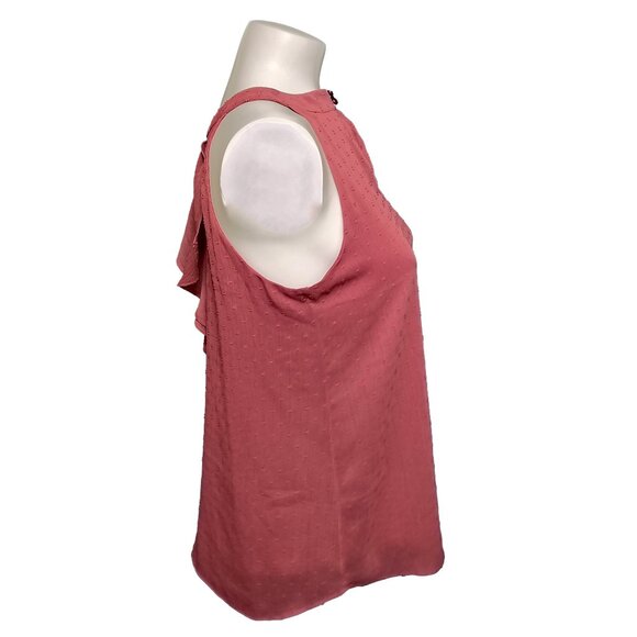 Mauve BCX Juniors' Clip-Dot Ruffle-Front Sleeveless Top - Picture 3 of 6